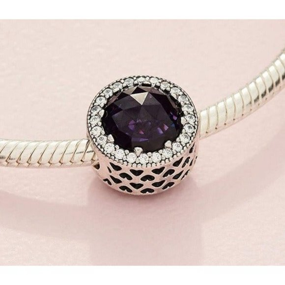 Bundle of 3 Charms (New Pandora Purple Radiant Hearts Cubic Zirconia Charm) - Picture 3 of 4